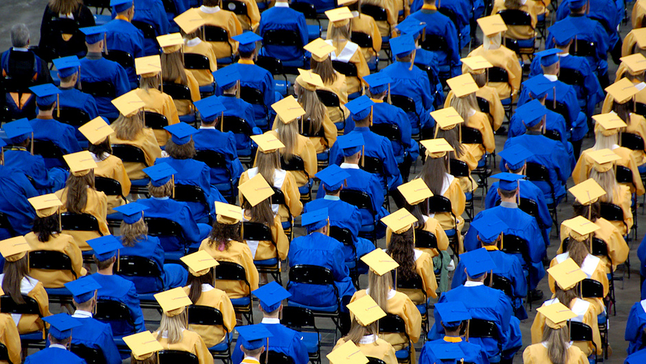 Cerimônia de formatura vista de cima