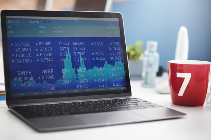 Stock Exchange Data Investment Workplace Concept